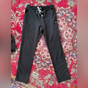 Figs scrub pant large tall black straight leg